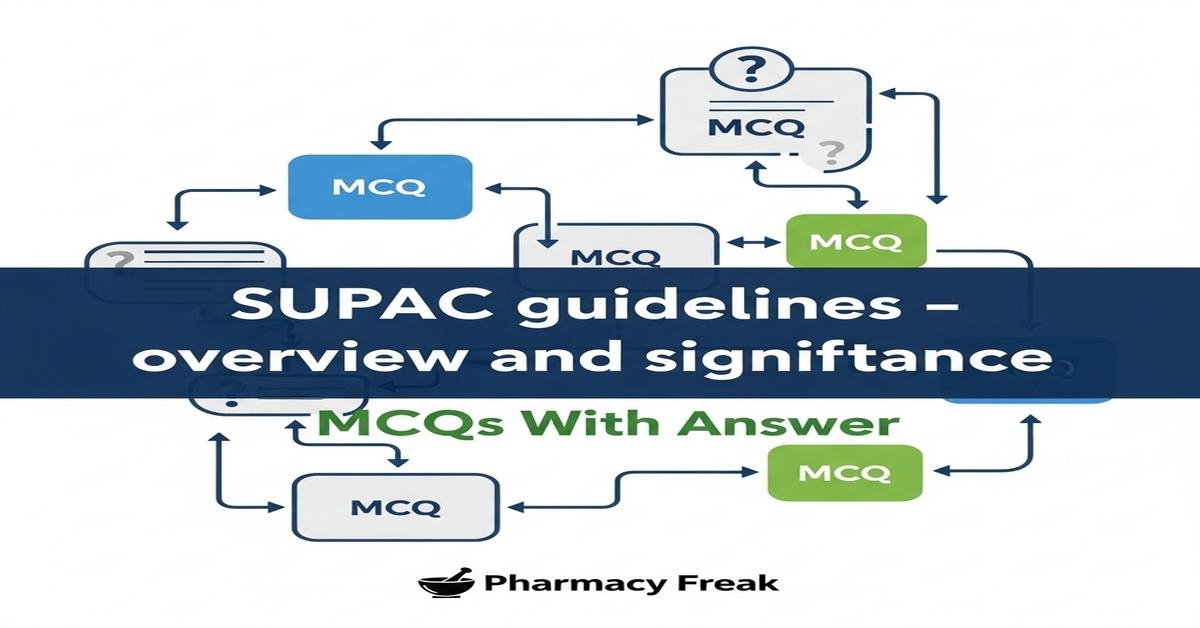 SUPAC guidelines – overview and significance MCQs With Answer
