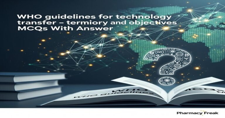 WHO guidelines for technology transfer – terminology and objectives MCQs With Answer