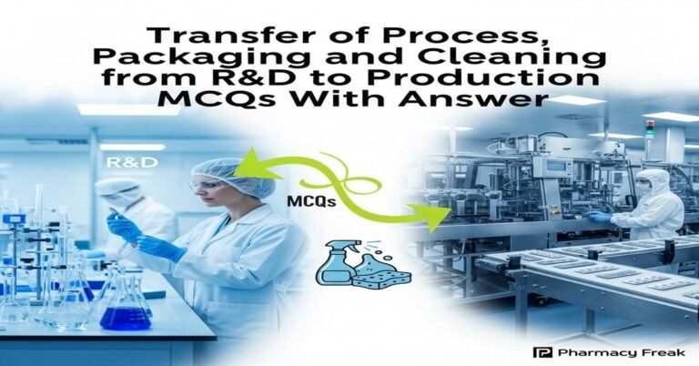 Transfer of process, packaging and cleaning from R&D to production MCQs With Answer