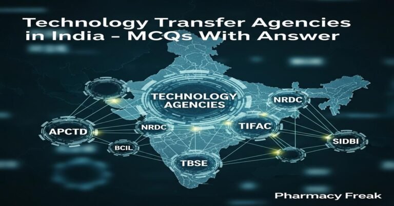 Technology transfer agencies in India – APCTD, NRDC, TIFAC, BCIL, TBSE, SIDBI MCQs With Answer