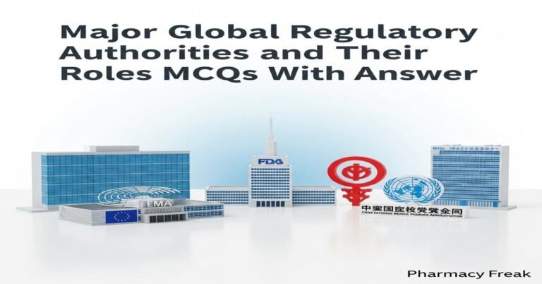 Major global regulatory authorities and their roles MCQs With Answer