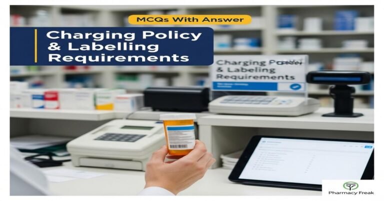 Charging policy and labelling requirements for hospital dispensing MCQs With Answer