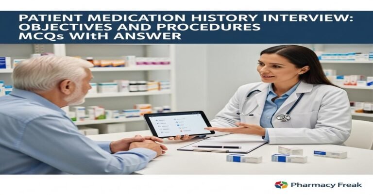 Patient medication history interview – objectives and procedures MCQs With Answer