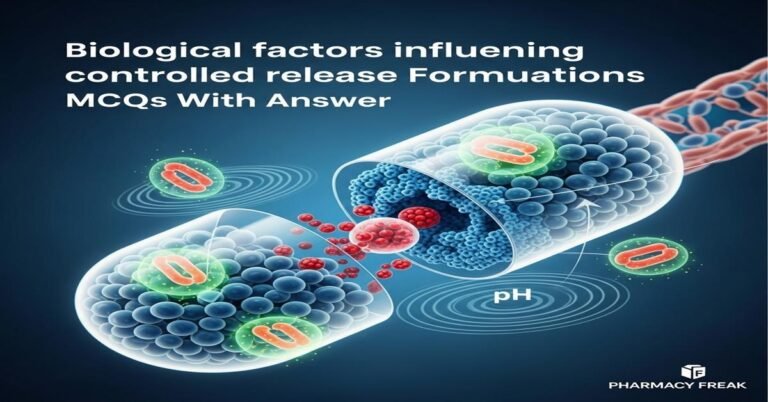 Biological factors influencing controlled release formulations MCQs With Answer