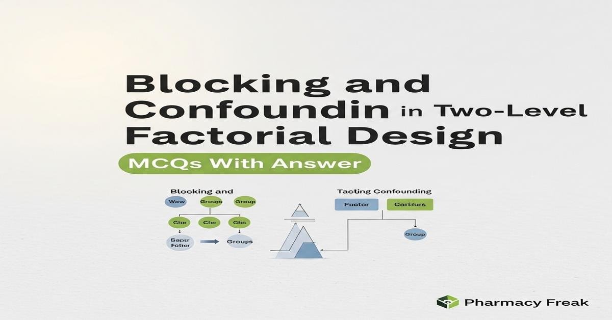 Blocking and confounding in two-level factorial design MCQs With Answer