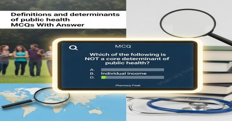Definitions and determinants of public health MCQs With Answer
