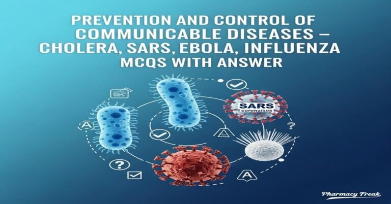 Prevention and control of communicable diseases – cholera, SARS, Ebola, influenza MCQs With Answer