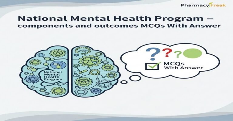 National Mental Health Program – components and outcomes MCQs With Answer
