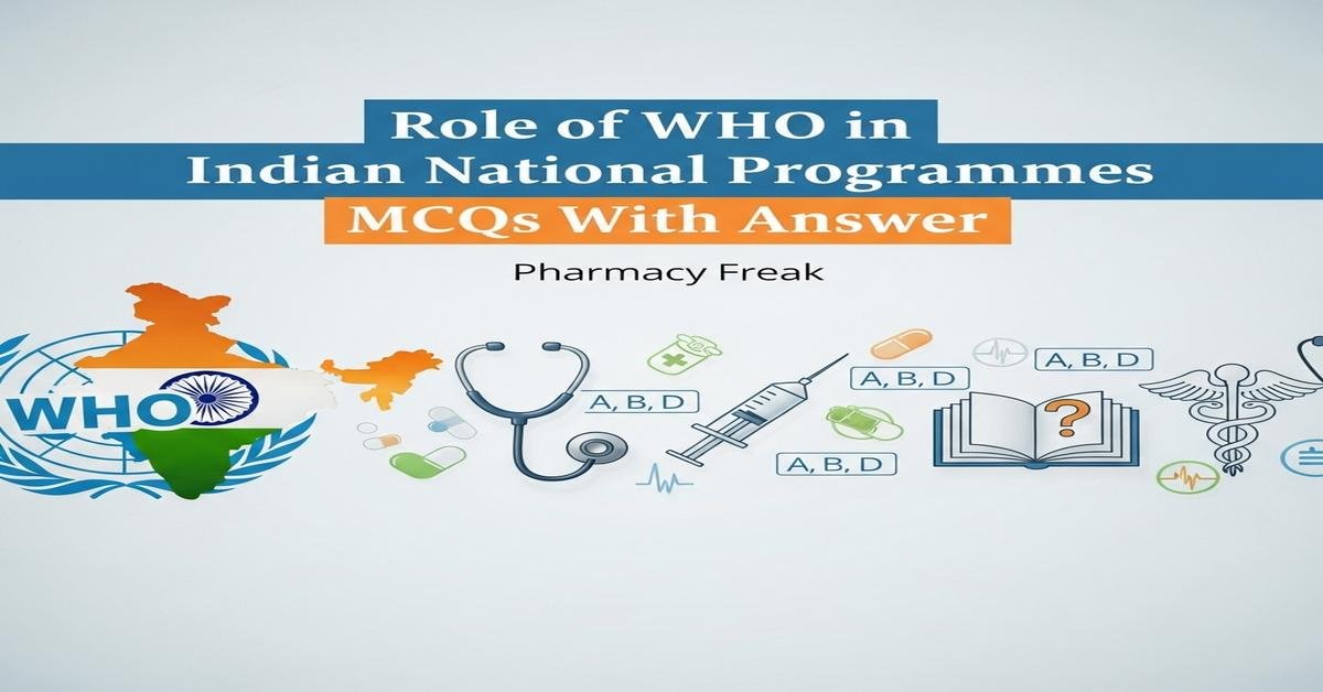 Role of WHO in Indian national health programmes MCQs With Answer