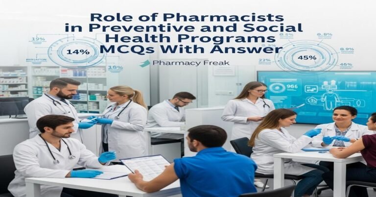 Role of pharmacists in preventive and social health programs MCQs With Answer