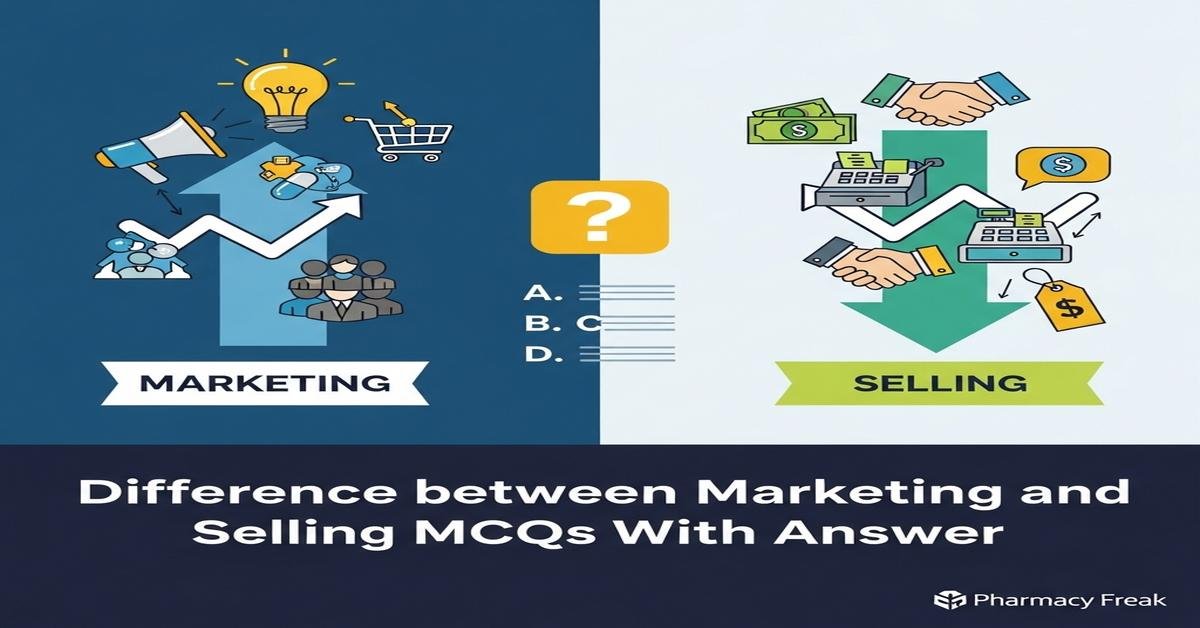 Difference between marketing and selling MCQs With Answer