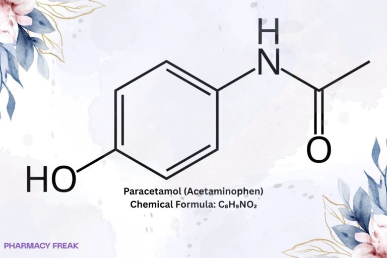 Paracetamol chemical structure with IUPAC