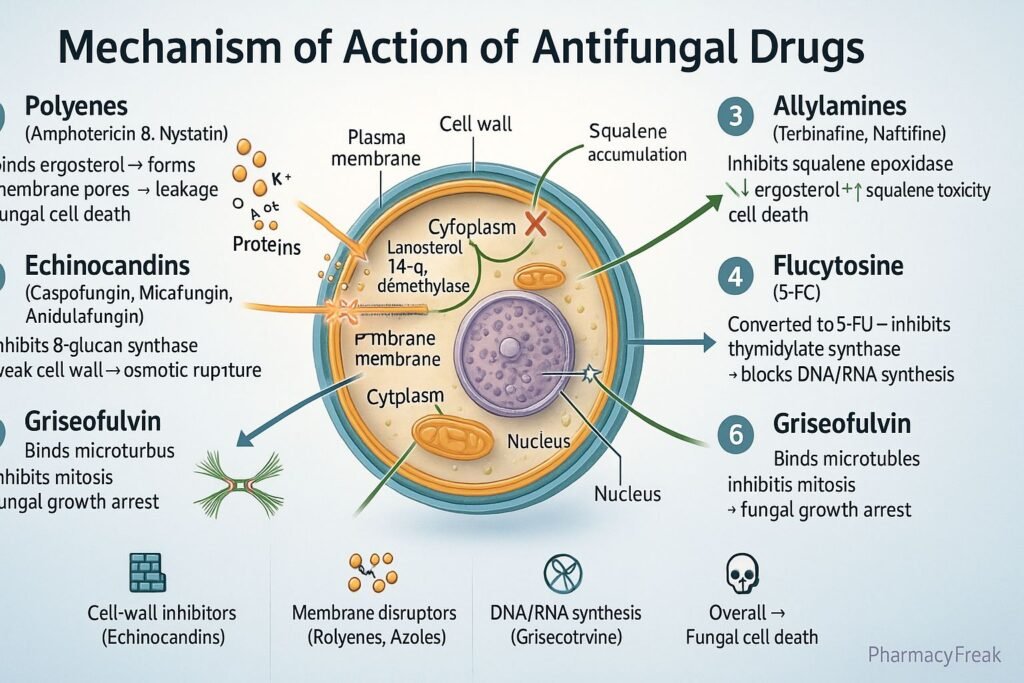 Pharmacology and mechanism of antifungal drug classes