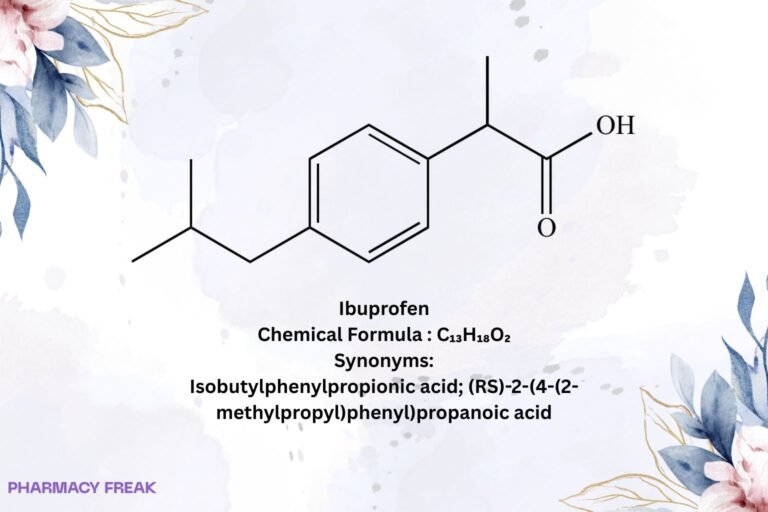 Ibuprofen 2D chemical structure (propionic-acid NSAID), C13H18O2