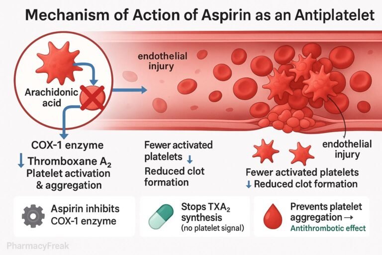 MOA of Aspirin as an Antiplatelet Drug
