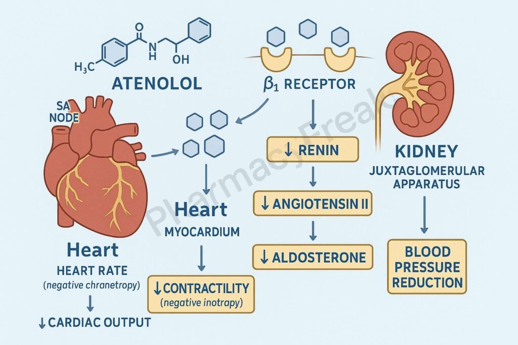 Mechanism of action of Atenolol