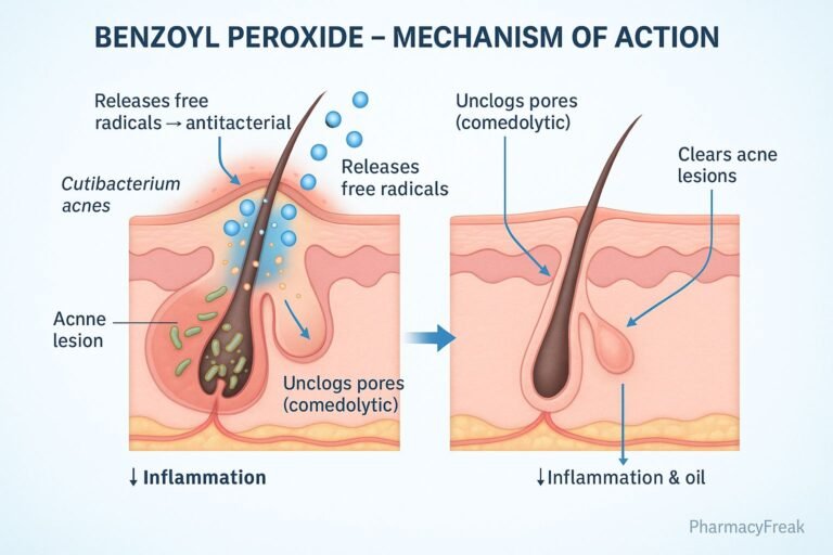 MOA of Benzoyl Peroxide