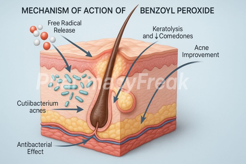 Mechanism of action of Benzoyl Peroxide