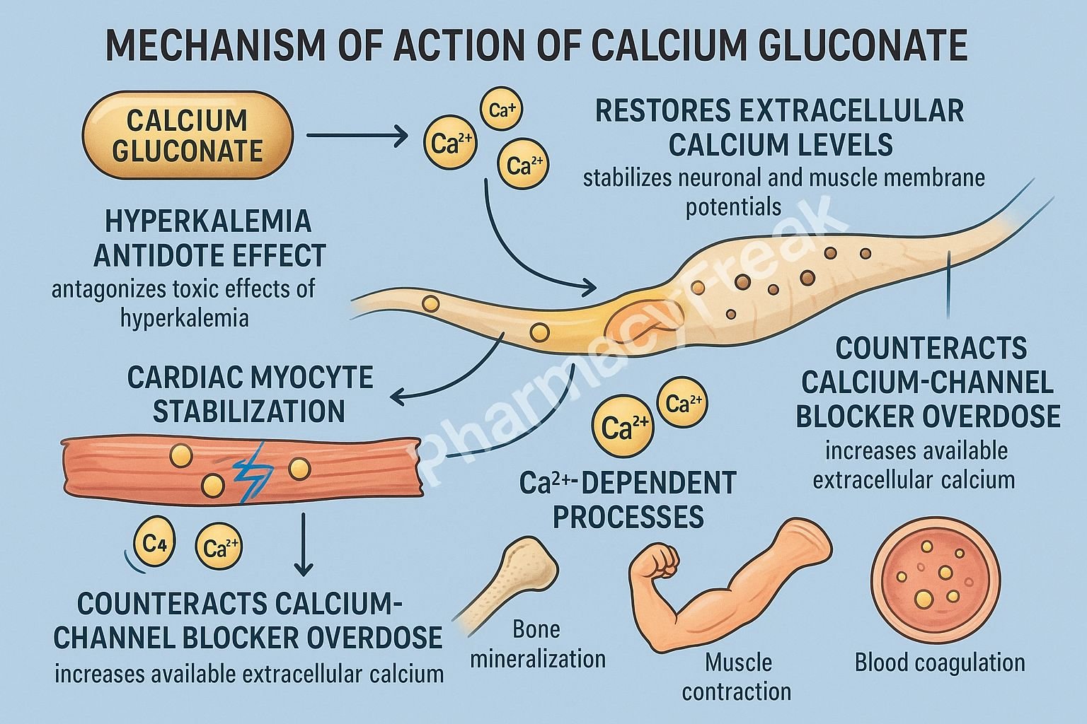 MOA of Calcium Gluconate