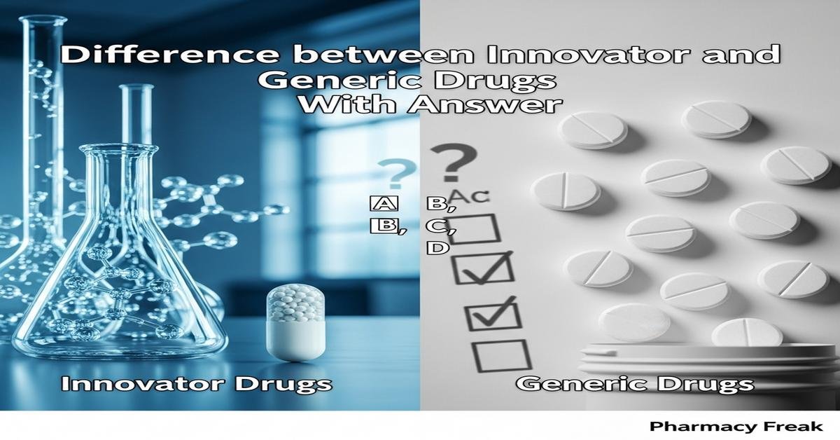 Difference between innovator and generic drugs MCQs With Answer