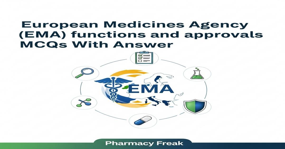 European Medicines Agency (EMA) functions and approvals MCQs With Answer