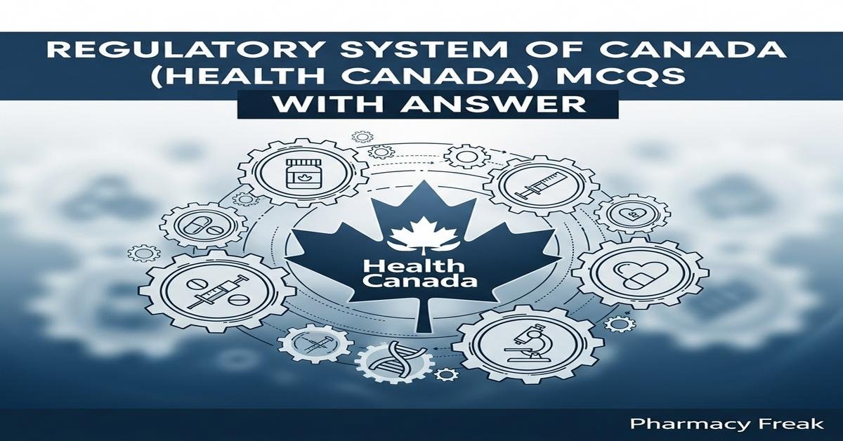 Regulatory system of Canada (Health Canada) MCQs With Answer