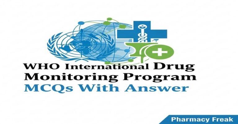 WHO international drug monitoring program MCQs With Answer