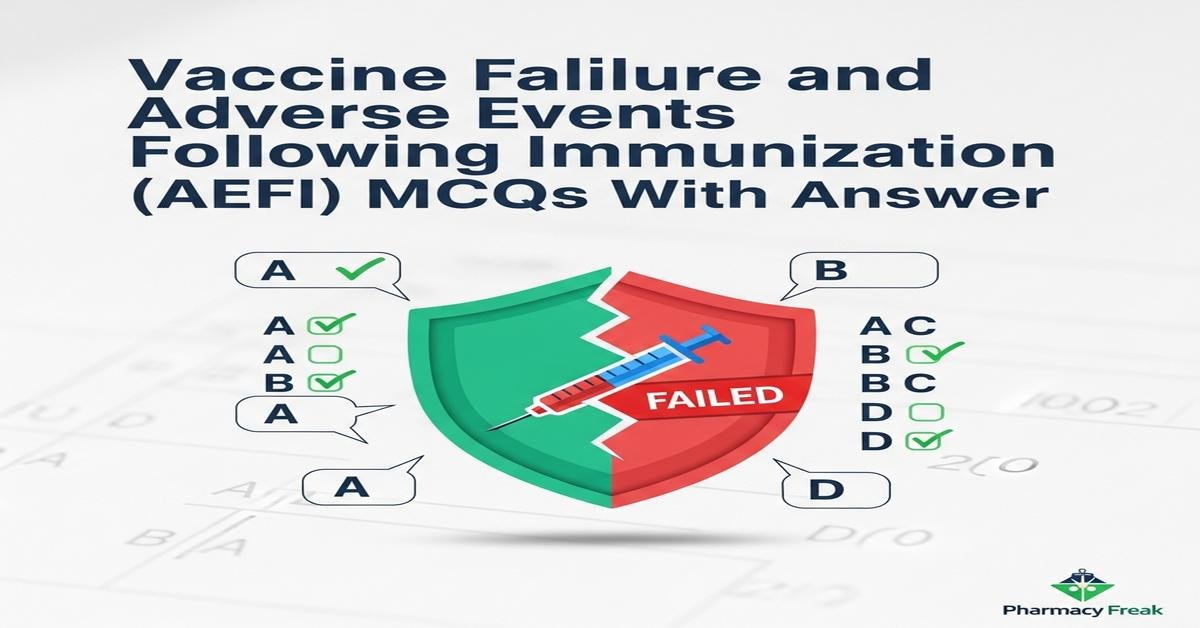 Vaccine failure and adverse events following immunization (AEFI) MCQs With Answer