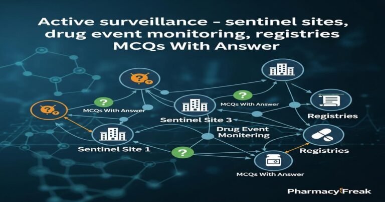 Active surveillance – sentinel sites, drug event monitoring, registries MCQs With Answer