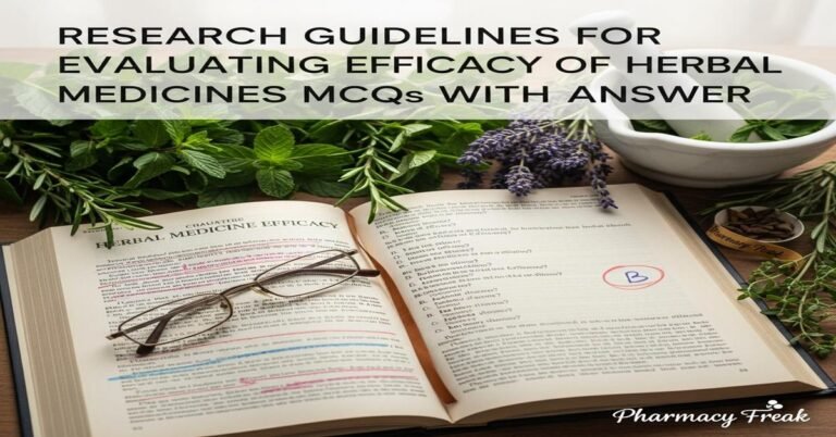 Research guidelines for evaluating efficacy of herbal medicines MCQs With Answer