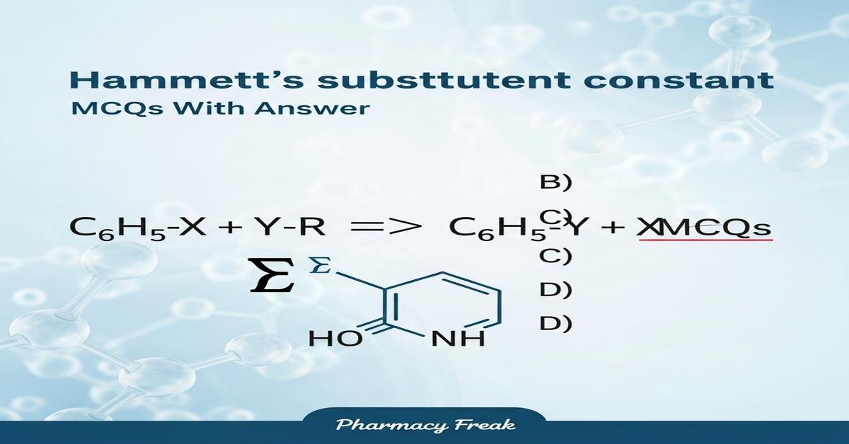 Hammett’s substituent constant MCQs With Answer