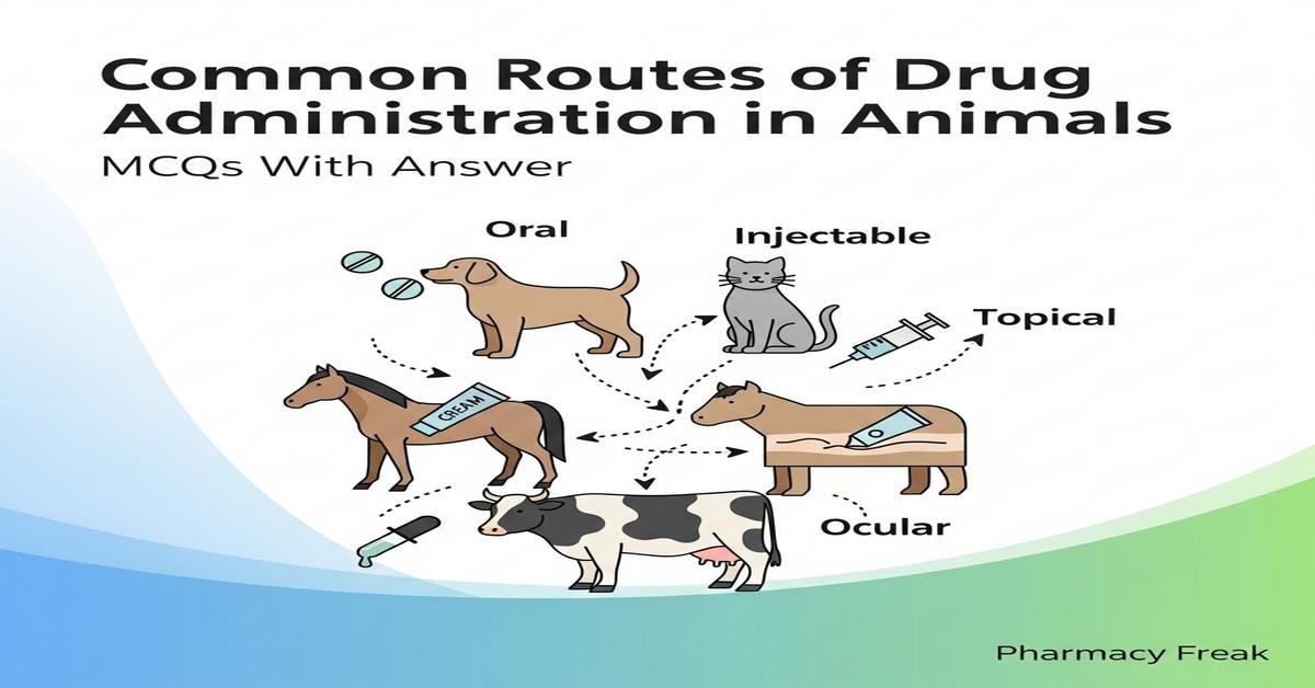 Common routes of drug administration in animals MCQs With Answer