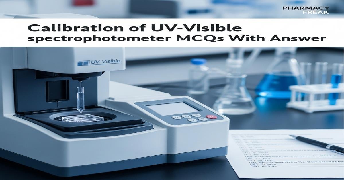 Calibration of UV-Visible spectrophotometer MCQs With Answer