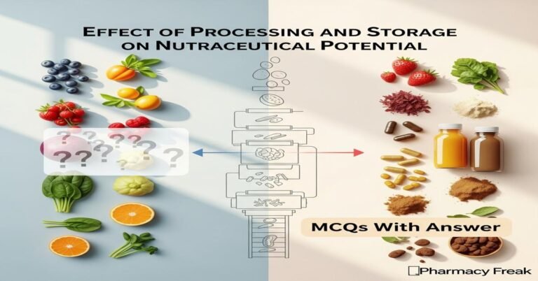 Effect of processing and storage on nutraceutical potential MCQs With Answer