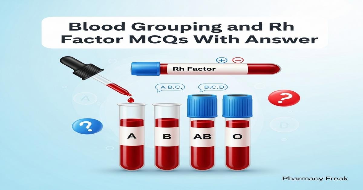 Blood grouping and Rh factor MCQs With Answer