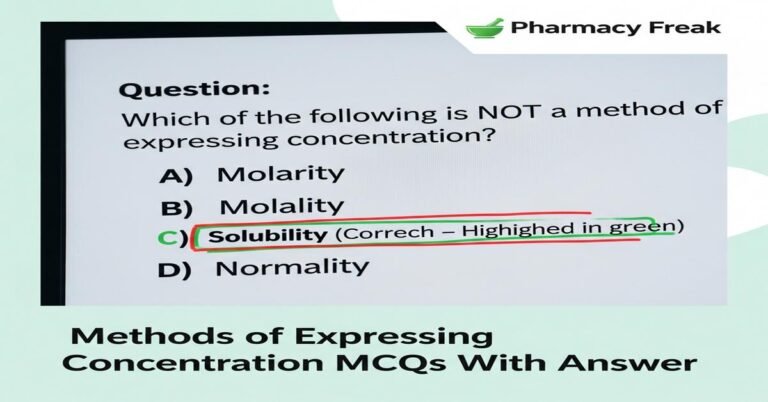 Methods of expressing concentration MCQs With Answer