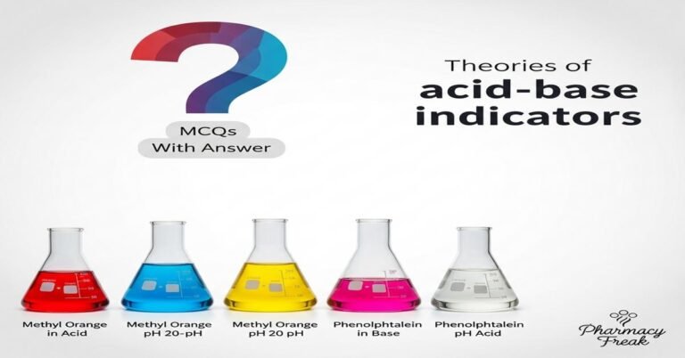 Theories of acid–base indicators MCQs With Answer