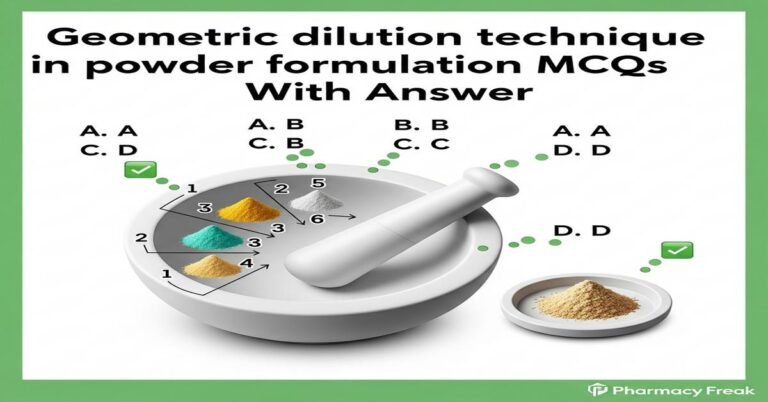 Geometric dilution technique in powder formulation MCQs With Answer