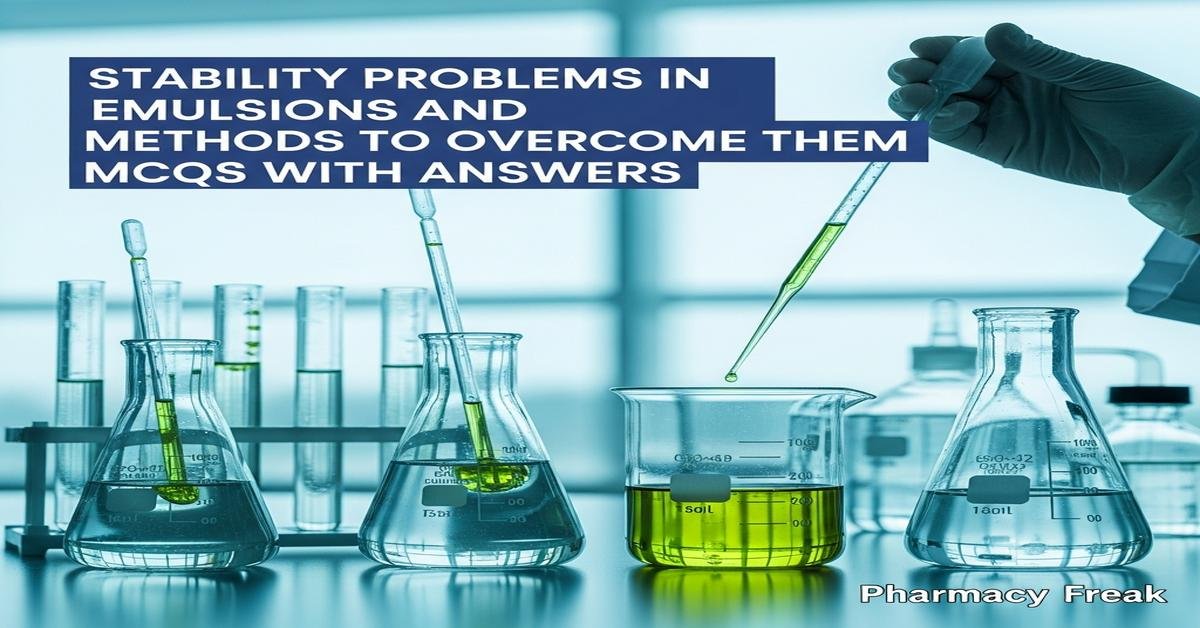 Stability problems in emulsions and methods to overcome them MCQs With Answer