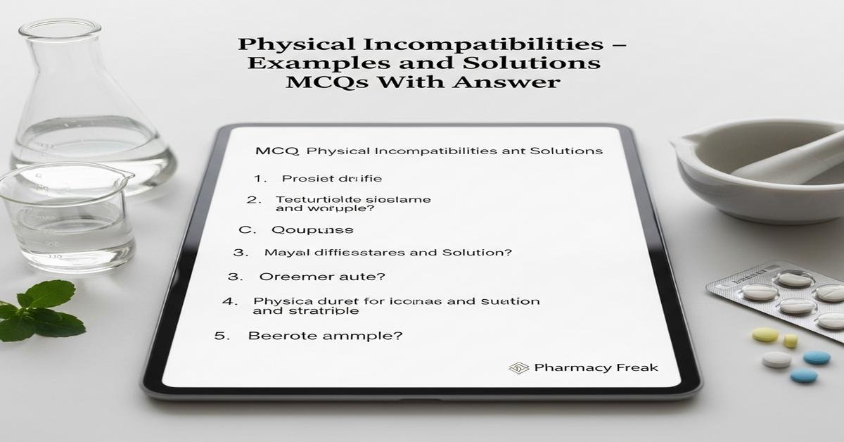 Physical incompatibilities – examples and solutions MCQs With Answer