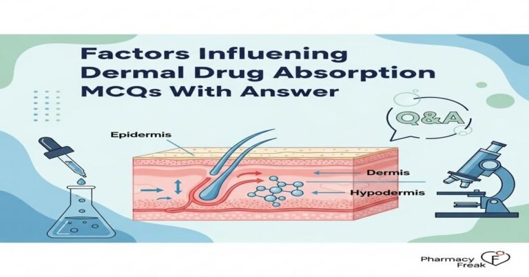 Factors influencing dermal drug absorption MCQs With Answer