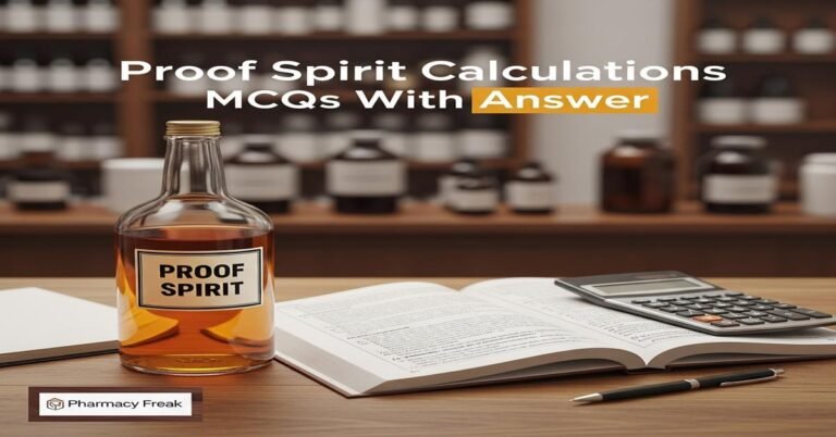 Proof spirit calculations MCQs With Answer