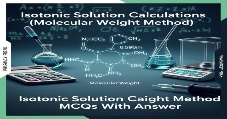 Isotonic solution calculations (molecular weight method) MCQs With Answer
