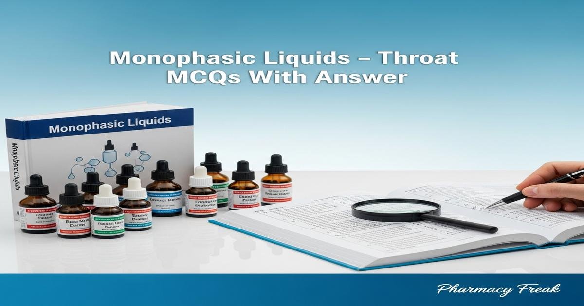 Monophasic liquids – Throat paints MCQs With Answer
