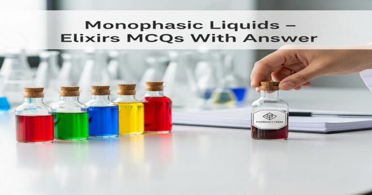 Monophasic liquids – Elixirs MCQs With Answer