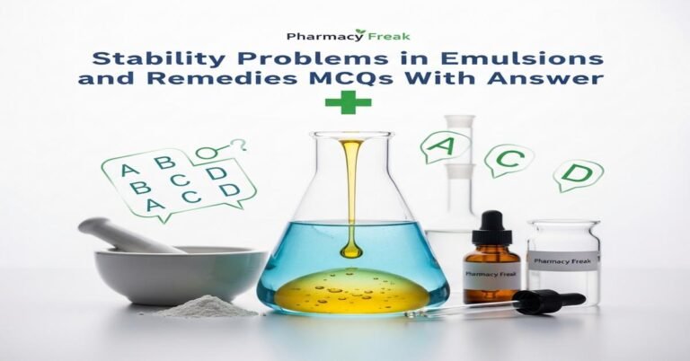 Stability problems in emulsions and remedies MCQs With Answer