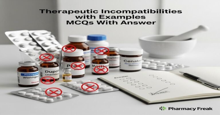 Therapeutic incompatibilities with examples MCQs With Answer