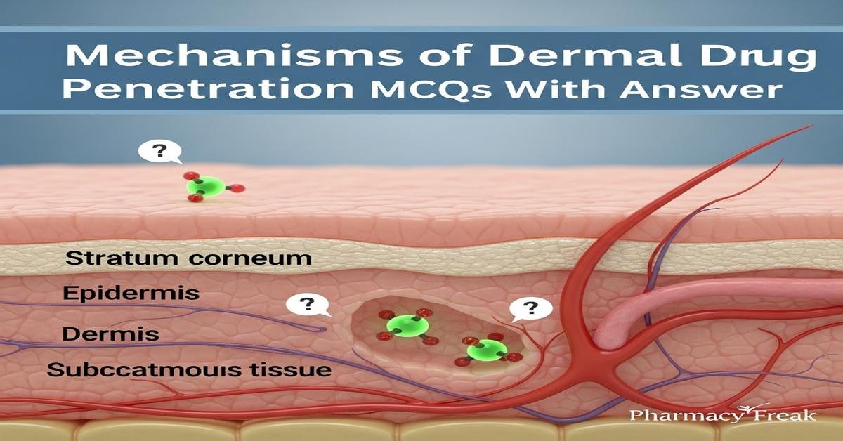 Mechanisms of dermal drug penetration MCQs With Answer