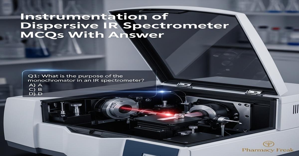 Instrumentation of dispersive IR spectrometer MCQs With Answer