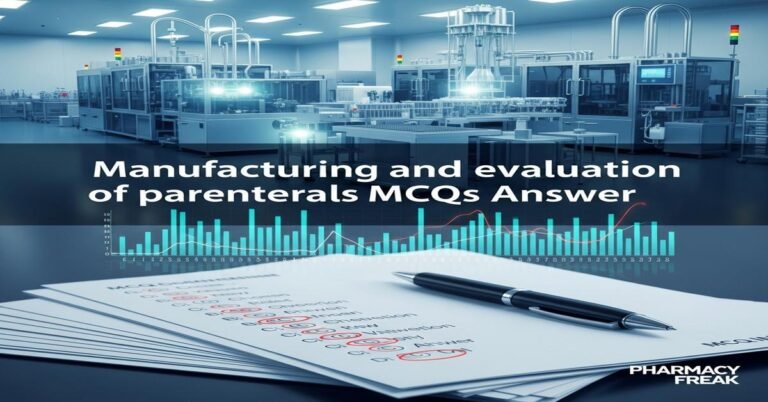 Manufacturing and evaluation of parenterals MCQs With Answer